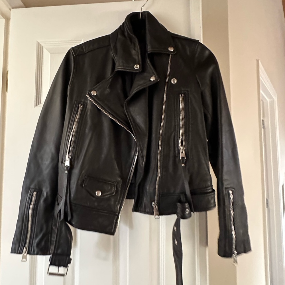 ALL SAINTS leather moto jacket. Size 4